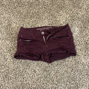 American Eagle Burgundy Shorts